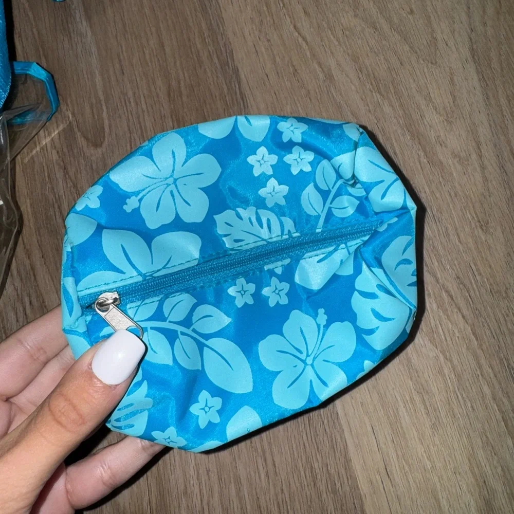 Y2K Blue Floral Beach Backpack